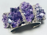 One Of The Best Ever Vintage Native American Navajo Natural Amethyst Sterling Silver Bracelet-Nativo Arts