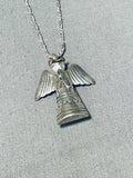 Perry Family Famous! Marvelous Vintage Native American Navajo Sterling Silver Angel Necklace-Nativo Arts