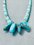 Very Old Vintage Native American Navajo Turquoise Heishi Sterling Silver Necklace Old-Nativo Arts
