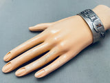 Important Clare Leee Vintage Native American Navajo Sterling Silver Hogan Bracelet-Nativo Arts
