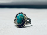 Authentic Vintage Native American Navajo Blue Green Turquoise Sterling Silver Ring-Nativo Arts