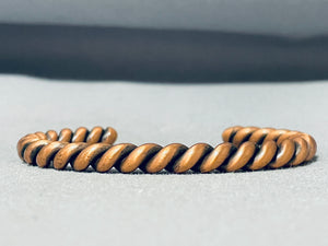 Amazing Vintage Native American Navajo Copper Twist Bracelet-Nativo Arts
