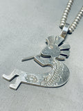 Big Dancing Kokopelli Vintage Native American Navajo Sterling Silver Necklace-Nativo Arts