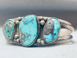 Superior Vintage Native American Navajo Morenci Turquoise Sterling Silver Bracelet-Nativo Arts