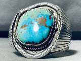 Cripple Creek Turquoise!! Vintage Native American Navajo Sterling Silver Bracelet-Nativo Arts