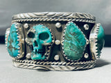 125 Gram Vintage Turquoise Skull Sterling Silver Bracelet Cuff-Nativo Arts