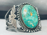 Statement Thunderbird Flank Vintage Native American Navajo Turquoise Sterling Silver Bracelet-Nativo Arts