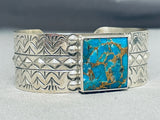 Amazing San Felipe Signed Pilot Mountain Sterling Silver Large Bracelet-Nativo Arts