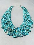 Gorgy!! Vintage Native American Navajo Turquoise Nugget Chunks Sterling Silver Necklace-Nativo Arts