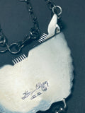 Very Important Vintage Native American Navajo Turquoise Inlay Sterling Silver Necklace-Nativo Arts