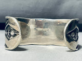 Heavy 121 Grams Lightning Bolt Vintage Native American Navajo Sterling Silver Bracelet-Nativo Arts
