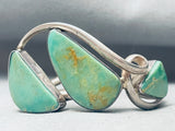 One Of The Best Vintage Native American Navajo Green Turquoise Sterling Silver Bracelet-Nativo Arts