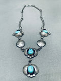 Jake Family Unique Vintage Native American Navajo Turquoise Sterling Silver Necklace-Nativo Arts