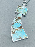 Turquoise Maiden Native American Navajo Inlay Sterling Silver Necklace-Nativo Arts