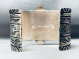 Massive Yellow Jasper Vintage Native American Navajo Sterling Silver Bracelet-Nativo Arts