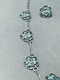 Snake Eyes Turquoise Vintage Native American Zuni Sterling Silver Necklace Earrings Set-Nativo Arts