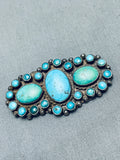 Early 1900's Vintage Native American Navajo Turquoise Satellite Sterling Silver Pin Old-Nativo Arts