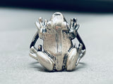Detailed Vintage Southwest Frog Sterling Silver Ring-Nativo Arts