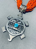 The Best Joe Coriz Santo Domingo Coral Sterling Silver Turtle Necklace-Nativo Arts