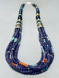 Native American Important Singer Amethyst Sterling Silkver Turquoise Necklace-Nativo Arts