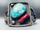 Rare Gilbert Turquoise Vintage Native American Navajo Sterling Silver Bracelet-Nativo Arts
