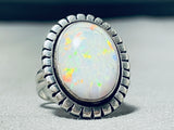 Stunning Vintage Native American Navajo Synth Opal Sterling Silver Ring-Nativo Arts