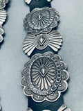 374 Grams Vintage Native American Navajo Hand Tooled Sterling Silver Concho Belt-Nativo Arts