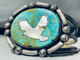 Dove Of Love!! Vintage Native American Navajo Sterling Silver Inlay Bracelet Cuff-Nativo Arts