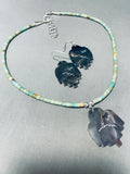 Gorgy!! Vintage Santo Domingo Turquoise Inlay Sterling Silver Necklace-Nativo Arts