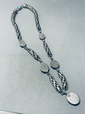 One Of The Most Unique Woven Sterling Silver Vintage Turquoise Necklace-Nativo Arts