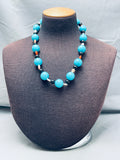 Balls Of Turquoise Vintage Native American Navajo Sterling Silver Necklace-Nativo Arts