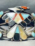 One Of The Best Vintage Native American Zuni 1950's Inlay Turquoise Sterling Silver Bracelet-Nativo Arts