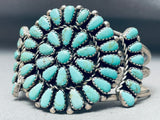 Native American Amazing Vintage Navajo Teardrop Turquoise Sterling Silver Bracelet-Nativo Arts