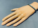 Impressive Vintage Native American Navajo 15 Blue Green Turquoise Sterling Silver Bracelet-Nativo Arts