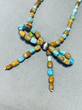 Bow Of Turquoise Native American Navajo Green Turquoise Sterling Silver Necklace-Nativo Arts