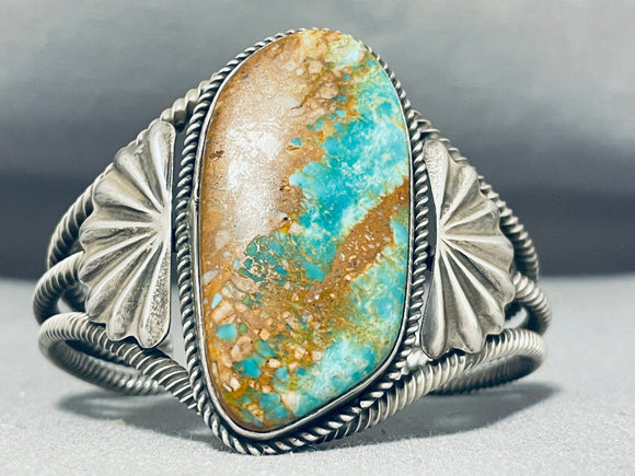 Enormous Vintage Native American Zuni Royston Turquoise Sterling Silver Signed Bracelet-Nativo Arts