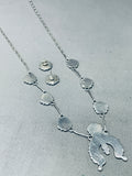 Snake Eyes Turquoise Vintage Native American Zuni Sterling Silver Necklace Earrings Set-Nativo Arts