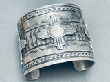 122 Grams Zia Symbolic Native American Navajo Sterling Silver Bracelet-Nativo Arts