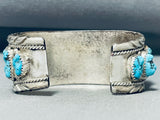 Rare Vintage Native American Navajo Morenci Old Kingman Turquoise Sterling Silver Bracelet-Nativo Arts