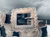 Rare Older Vintage Native American Navajo Sterling Silver Stamped Concho Belt-Nativo Arts