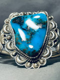 Henry Sam Vintage Native American Navajo Morenci Turquoise Sterling Silver Bracelet-Nativo Arts