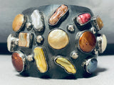 Earth Stone!! Vintage Sterling Silver Bracelet Cuff Wide-Nativo Arts