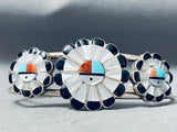 M Zunie Stunning Native American Zuni Sleeping Beauty Turquoise Sterling Silver Bracelet