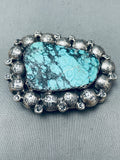 The Best Vintage Native American Navajo Blue Diamond Turquoise Sterling Silver Buckle Old-Nativo Arts
