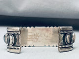 Sample Of Stones Vintage Native American Navajo Sterling Silver Bracelet Cuff-Nativo Arts