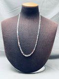 Intricate Vintage Native American Navajo Sterling Silver Heishi Necklace Old-Nativo Arts