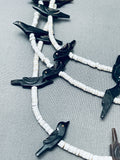 One Of The Most Unique Vintage Navajo Blackbird Sterling Silver Necklace-Nativo Arts