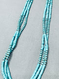 Fab Turquoise Disc Heishi Sterling Silver Necklace