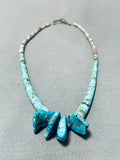 Native American Pretty Vintage Santo Domingo Turquoise Sterling Silver Necklace-Nativo Arts