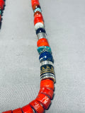 Rose Singer Native American Navajo Turquoise Coral Tiger Eye Lapis Sterling Silver Necklace-Nativo Arts